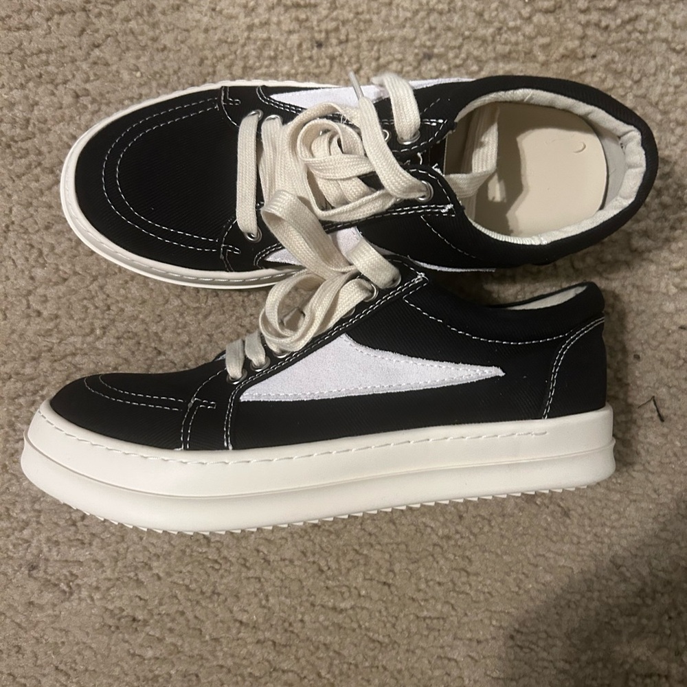 Rick Owens Black and White designer shoes clean and new